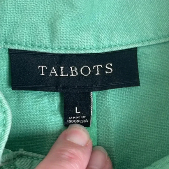 Talbots Military Inspired Mint Green Jacket Size Large - Picture 2 of 3
